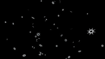 3D illustration of snowflakes flow