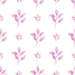 Watercolor leaf seamless pattern