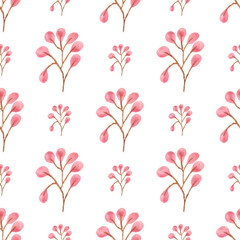 Watercolor leaf seamless pattern