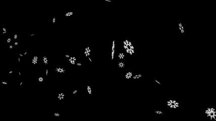 3D illustration of snowflakes flow