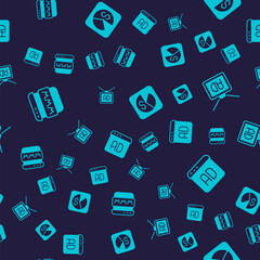 Set Browser window, Advertising, Market analysis and on seamless pattern. Vector