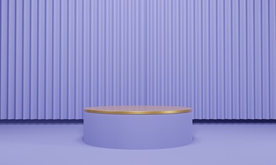 Podium background with 3d realistic air balloon heart romantic design with very peri trend color