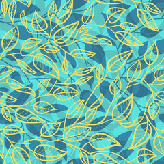 Fototapeta premium Minimalist Leaf Line Art Illustration as a Seamless Surface Pattern Design