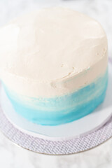 Mermaid themed 3 layer vanilla cake