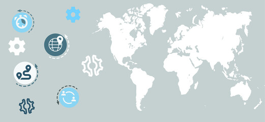 Fototapeta na wymiar World map on transparent background