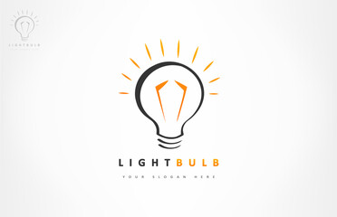 light bulb logo vector electricity and light source