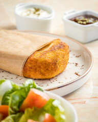 Japanese Korokke recipe with salad