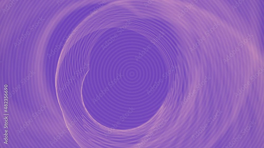 Poster Wavy swirl of moving lines on a violet background 3d rendering loop animation 4K