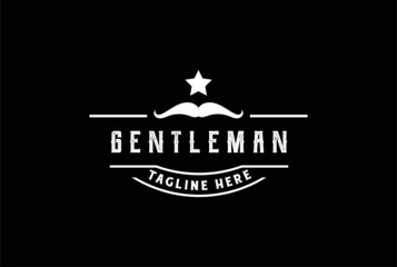 Classic Vintage Retro Label Badge for Gentleman Cloth Apparel Logo Design Vector