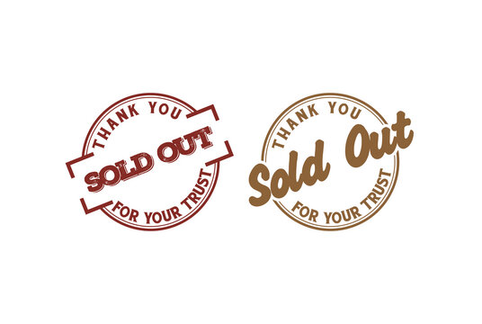 Sold Out Stamp Badge Emblem Logo for Done Deal Buy Sell Product Online Store Logo Design Vector