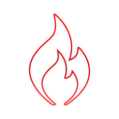 Fire sign line icon. Flame icons. Red fire icon. fire is burning. isolated on a white background. Vector illustration.