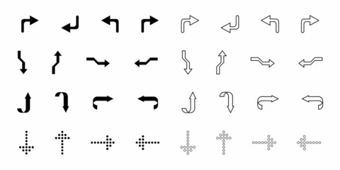 Vector arrows icon set, next signs. Used for web, print and mobile.
