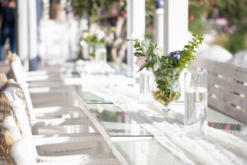 White themed wedding table presentation
