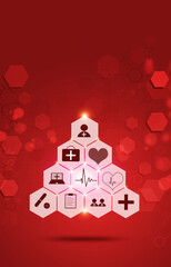 health help and care red background