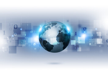 Binary Codes Concept Blue Background