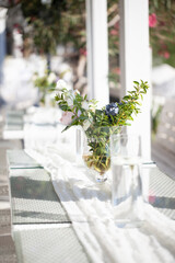 White themed wedding table presentation