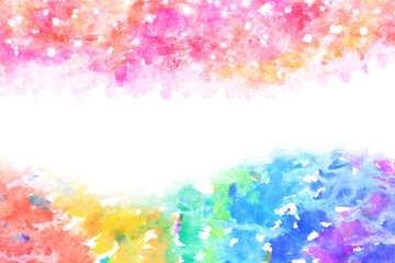 空 雲 虹 水彩 ベクター 背景