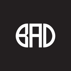 BAO letter logo design on black background. BAO