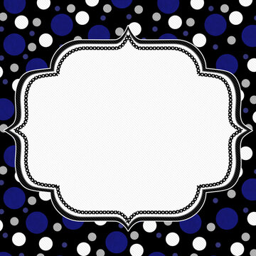 Blue, White and Black Polka Dot Frame Background