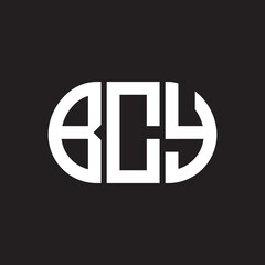 BCY letter logo design on black background. BCY