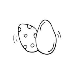 Easter eggs Hand drawn doodle decorative elements in vector for coloring book. Black and white