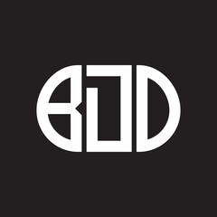 BDO letter logo design on black background. BDO