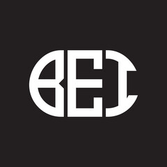 Fototapeta premium BEI letter logo design on black background. BEI