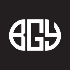 BGY letter logo design on black background. BGY