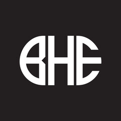 Obraz premium BHE letter logo design on black background. BHE