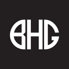 Fototapeta premium BHG letter logo design on black background. BHG