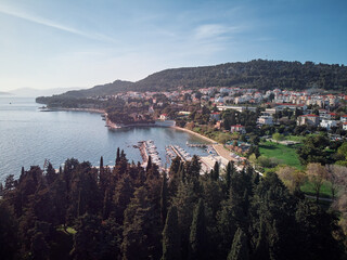 Aerial shot of Split city coast, Croatia.