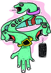 Obraz premium There is a snake in every big story illustration