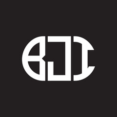 BJI letter logo design on black background. BJI