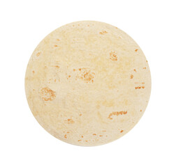Wheat round tortilla or pita lavash round flat bread from above