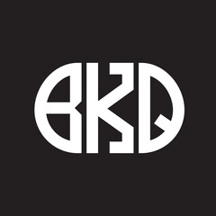 BKQ letter logo design on black background. BKQ