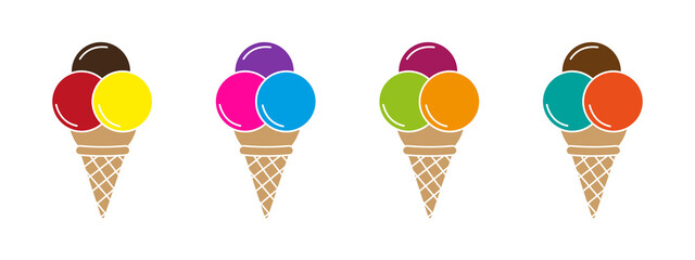 Ice cream. Icon. Vector image.