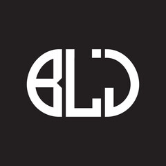BLJ letter logo design on black background. BLJ