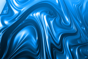 blue fluids or soft creams concept, 3d fractal background. decorative image for design