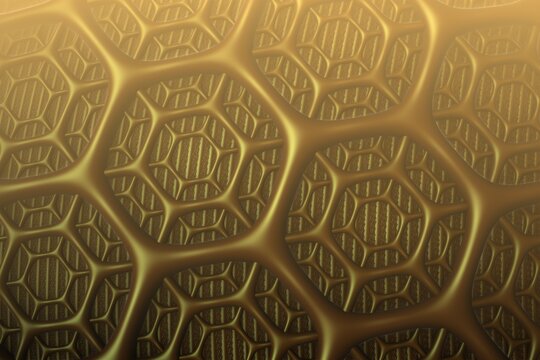 gold concept, bitcoin, digital investments, 3d fractal background. decorative image for design