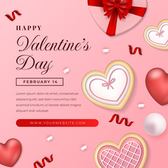 Fototapeta na wymiar valentine day greeting card background template