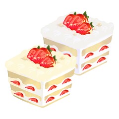 strawberry cream cake hand drawn  illustration design