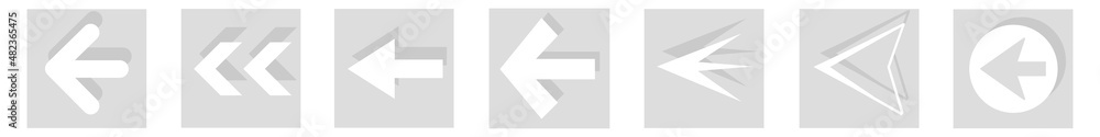Poster arrow icon set isolated on background. arrows vector collection. different arrow icons in flat style
