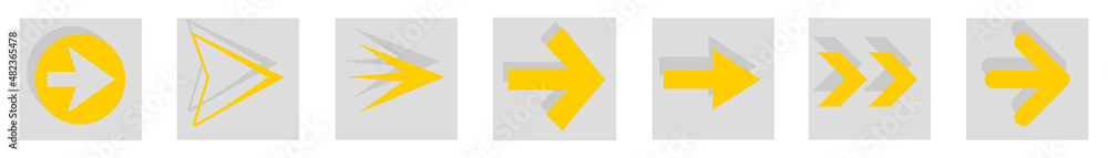 Poster arrow icon set isolated on background. arrows vector collection. different arrow icons in flat style