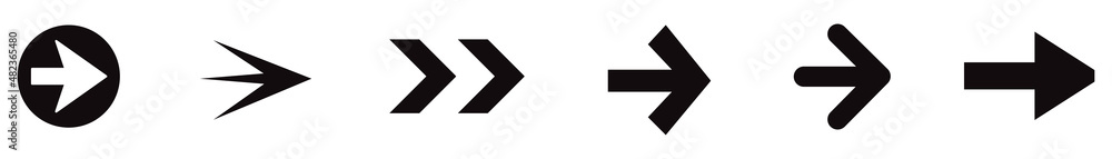 Poster arrow icon set isolated on background. arrows vector collection. different arrow icons in flat style