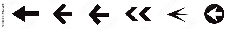 Aufkleber arrow icon set isolated on background. arrows vector collection. different arrow icons in flat style