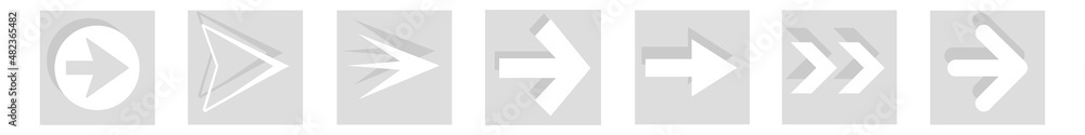 Poster arrow icon set isolated on background. arrows vector collection. different arrow icons in flat style