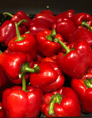 Box of red Bell Peppers