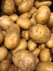 Freshly dug and washed potatoes
