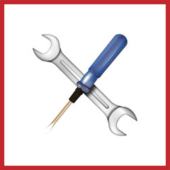 Repair tools icon vector. tool icon vector. setting icon vector. Wrench and screwdriver. support, Service