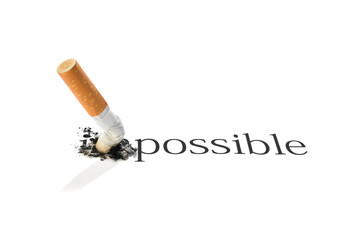 Possible to quit smoking concept. Focus on the text

